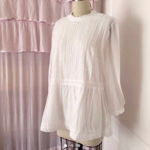 Kate spade white peplum blouse